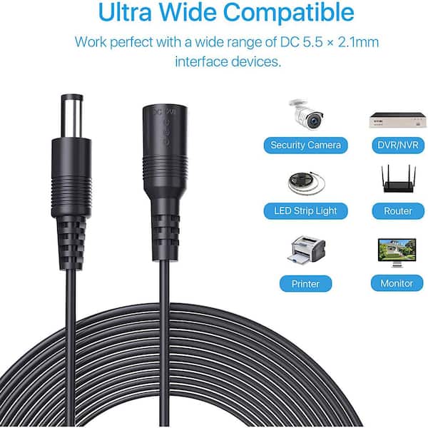 2.1 x 5.5mm DC 12V Power Extension Cable for Sale