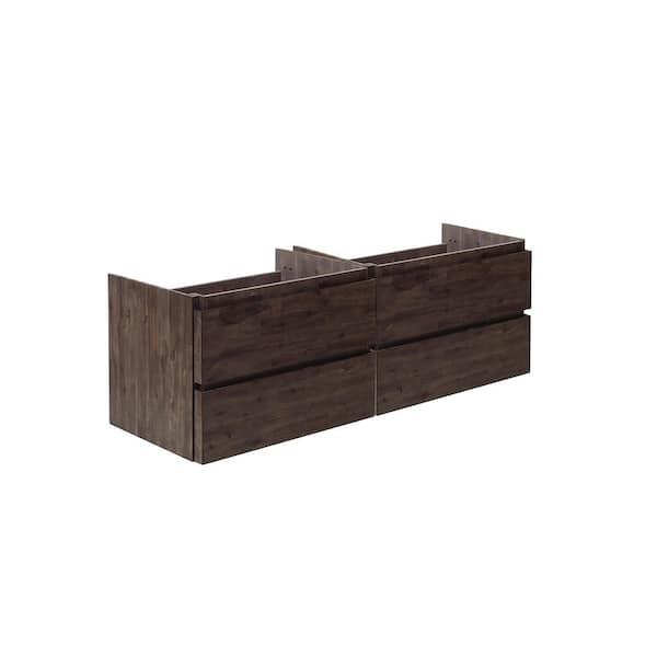 Fresca Formosa 46 in. Wall Mount Floating Double Bath Vanity Cabinet without Top in Acacia