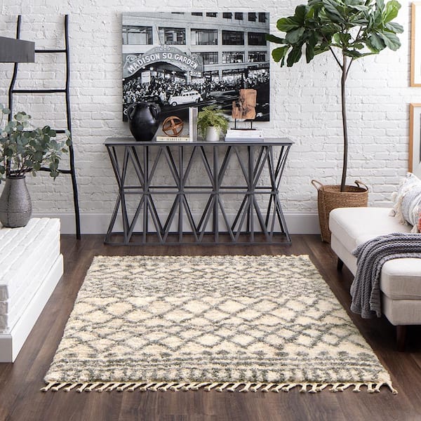 Caspian 10 ft. x 14 ft. Cream Moroccan Area Rug