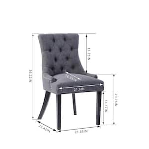 Bakerford Charcoal Gray Upholstered Dining Chair with Tufted Back (Set of 2)