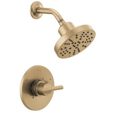 Nicoli Gold Single-Handle 5-Spray Shower Faucet with H2OKinetic Technology in Champagne Bronze (Valve Included)