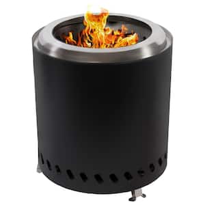 9.75 in. H x 8.5 in. Dia Stainless Steel Tabletop Smokeless Fire Pit - Black