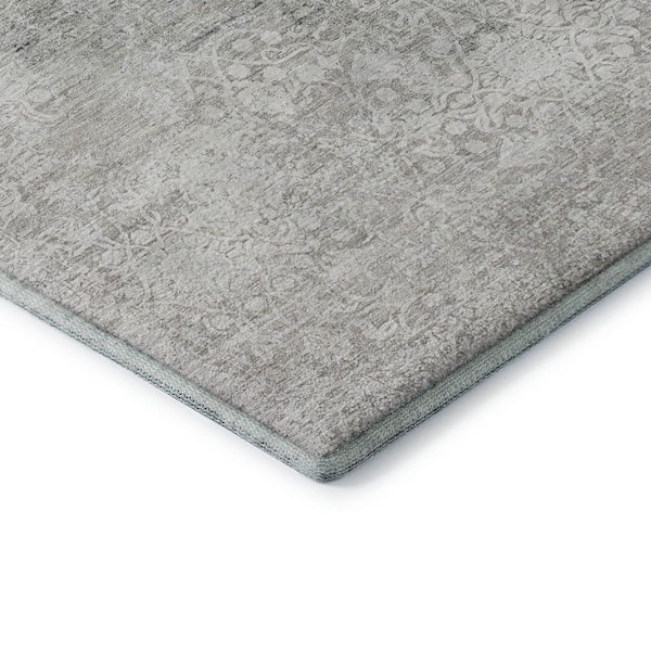 Mayfield Premium Machine Washable Abstract AMF1763 Gray 3 ft. x 4 ft. Area Rug