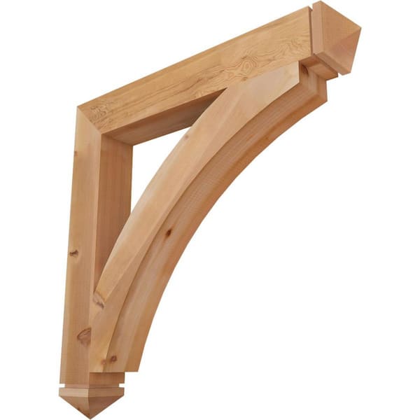 Ekena Millwork 5.5 in. x 44 in. x 44 in. Western Red Cedar Thorton Arts and Crafts Smooth Bracket