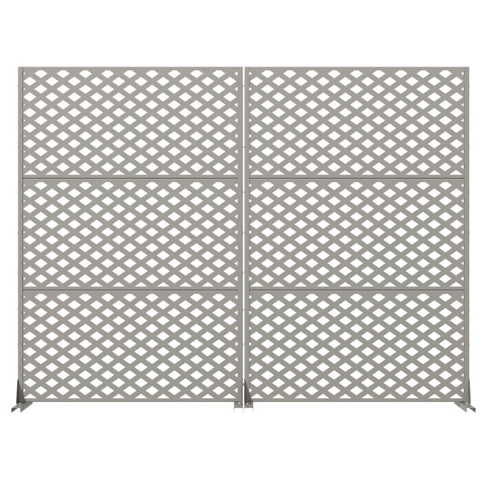 72 in. H x 47 in. W Outdoor Gray Galvanized Steel Decorative Garden Fence Privacy Screen (2-Pack) price history on PriceWatchPro