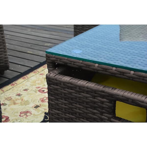 DIRECT WICKER Brianna 6-Piece Wicker Patio Conversation Set with DIRECT WICKER Brianna 6-Piece Wicker Patio Conversation Set with