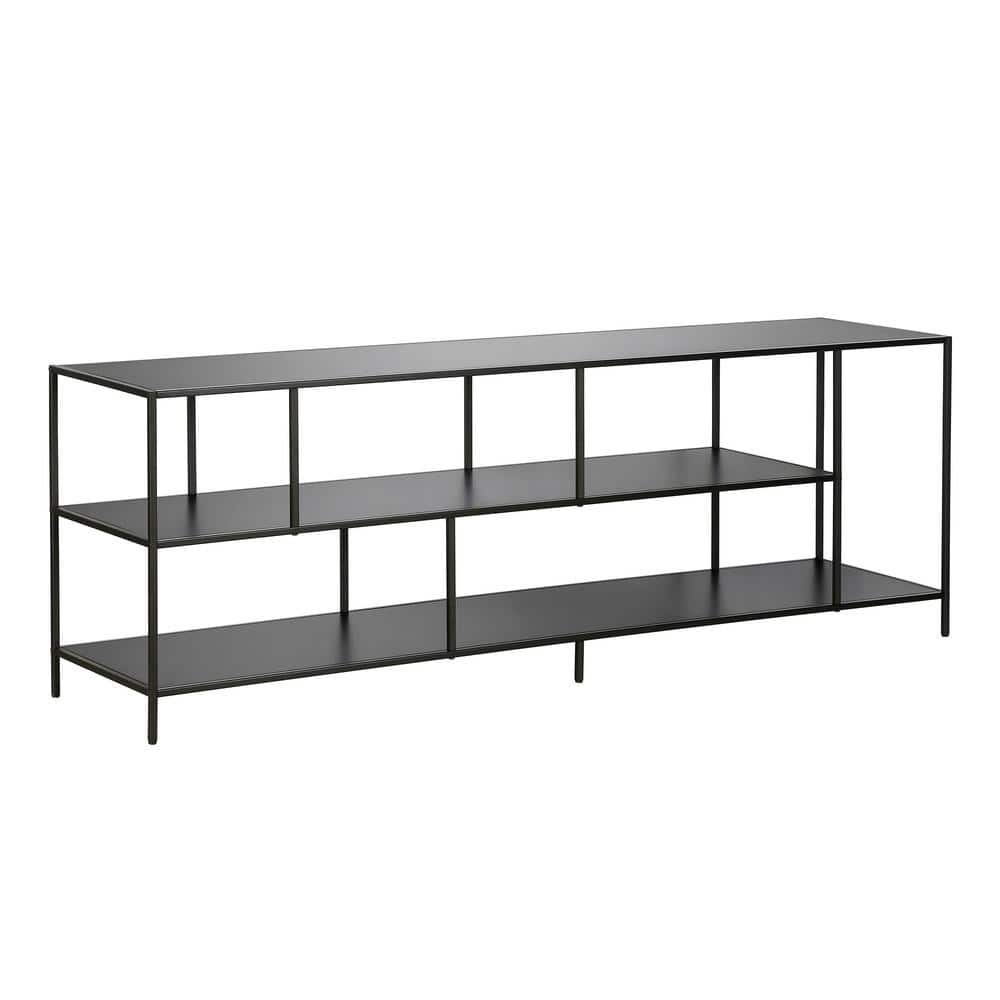 Winthrop 70" Blackened Bronze TV Stand with Metal Shelves