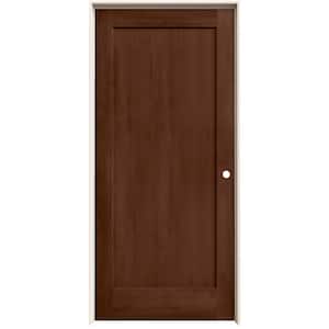36 in. x 80 in. Madison Milk Chocolate Stain Left-Hand Solid Core Molded Composite MDF Single Prehung Interior Door
