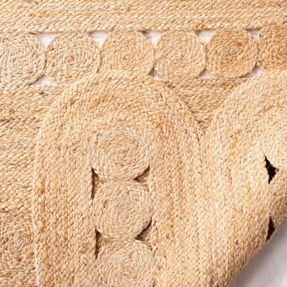 Natural Jute Hand-Knotted 4' x 6' Non-Slip Area Rug
