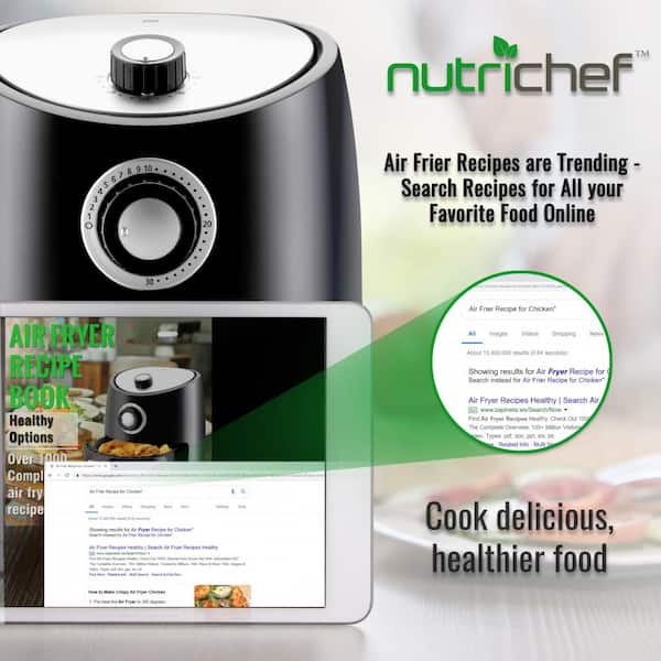 NutriChef Kitchen Countertop Air Fryer Oven Cooker w/ 13 Quart
