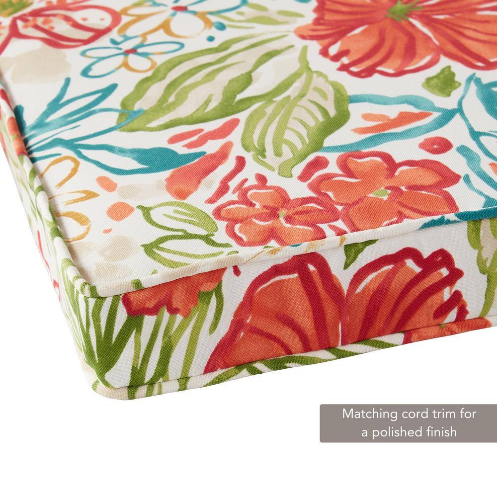 18" Breeze Floral Polyester Outdoor Chair Pads, Set of 2