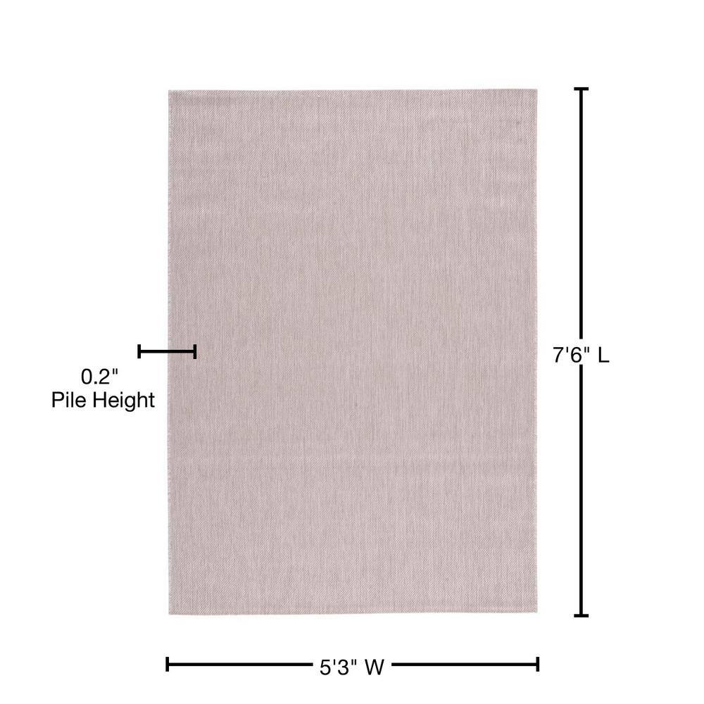 Beige Rectangular Stain-Resistant Synthetic Area Rug