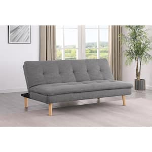 Scout 71.5 in. Grey Fabric Upholstered Tufted Convertible Sofa Bed Twin Size