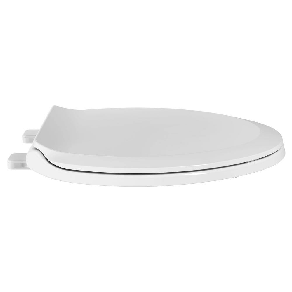 White Antimicrobial Slow-Close Elongated Toilet Seat