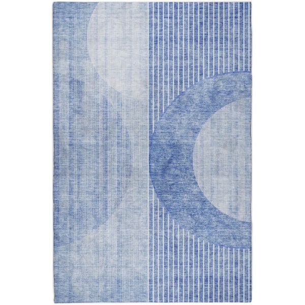 Dream Shag Premium Machine Washable Abstract ADS676 Blue 10 ft. x 14 ft. Area Rug