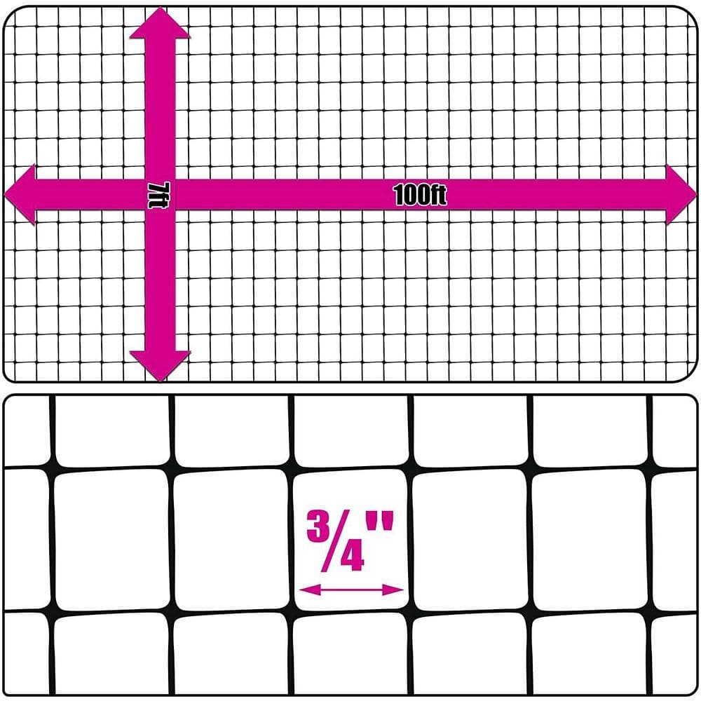 Black Plastic Deer Fence for Garden, 7'H x 100'L