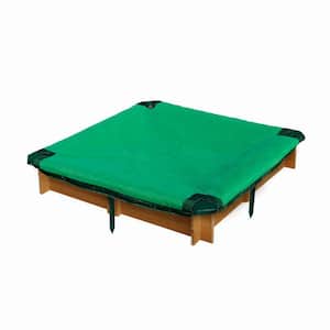 3-3/4 ft. x 3-3/4 ft. x 8 in. Square Interlocking Sandbox with Cover
