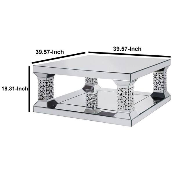 Medium Square Glass Coffee Table, 2 Piece Coffee Table Set B M