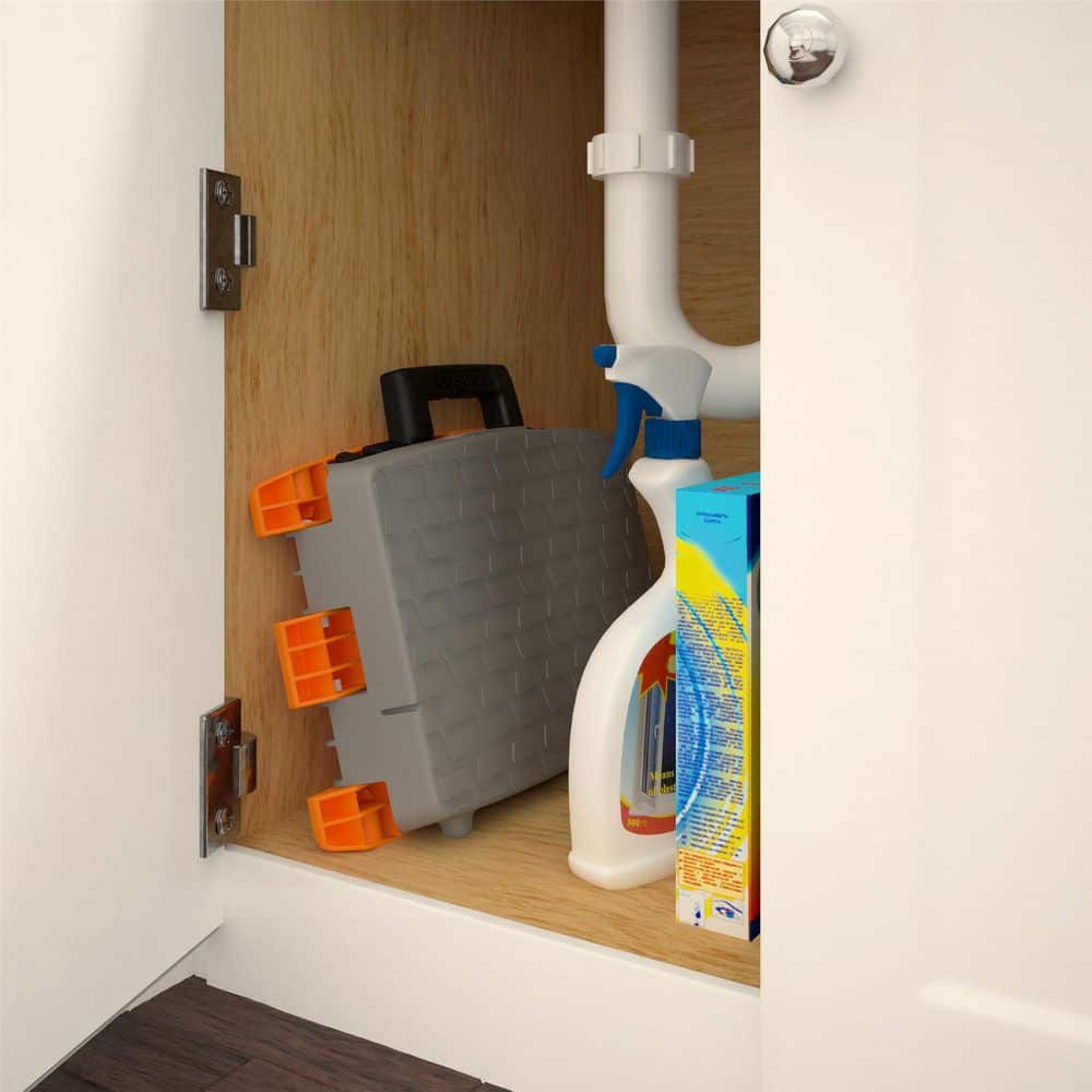 Orange and Gray Foldable Plastic Step Stool
