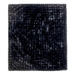 Generic Black Cascade Ultra Fine Faux Fur  Throw Blanket