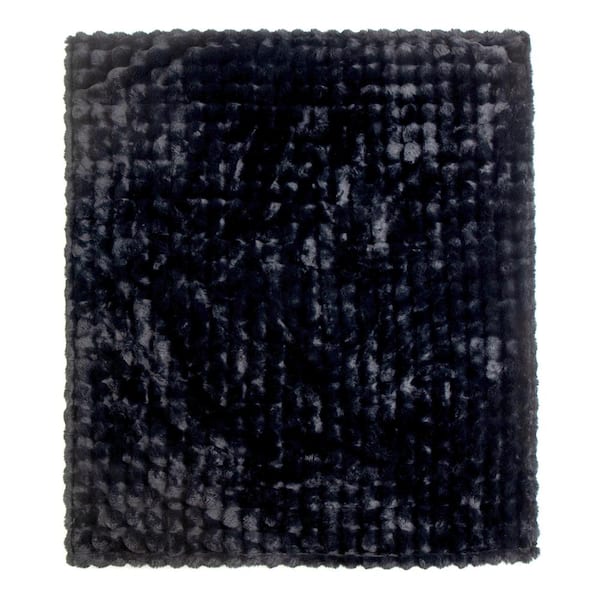 THE NORTHWEST GROUP Generic Black Cascade Ultra Fine Faux Fur Throw Blanket