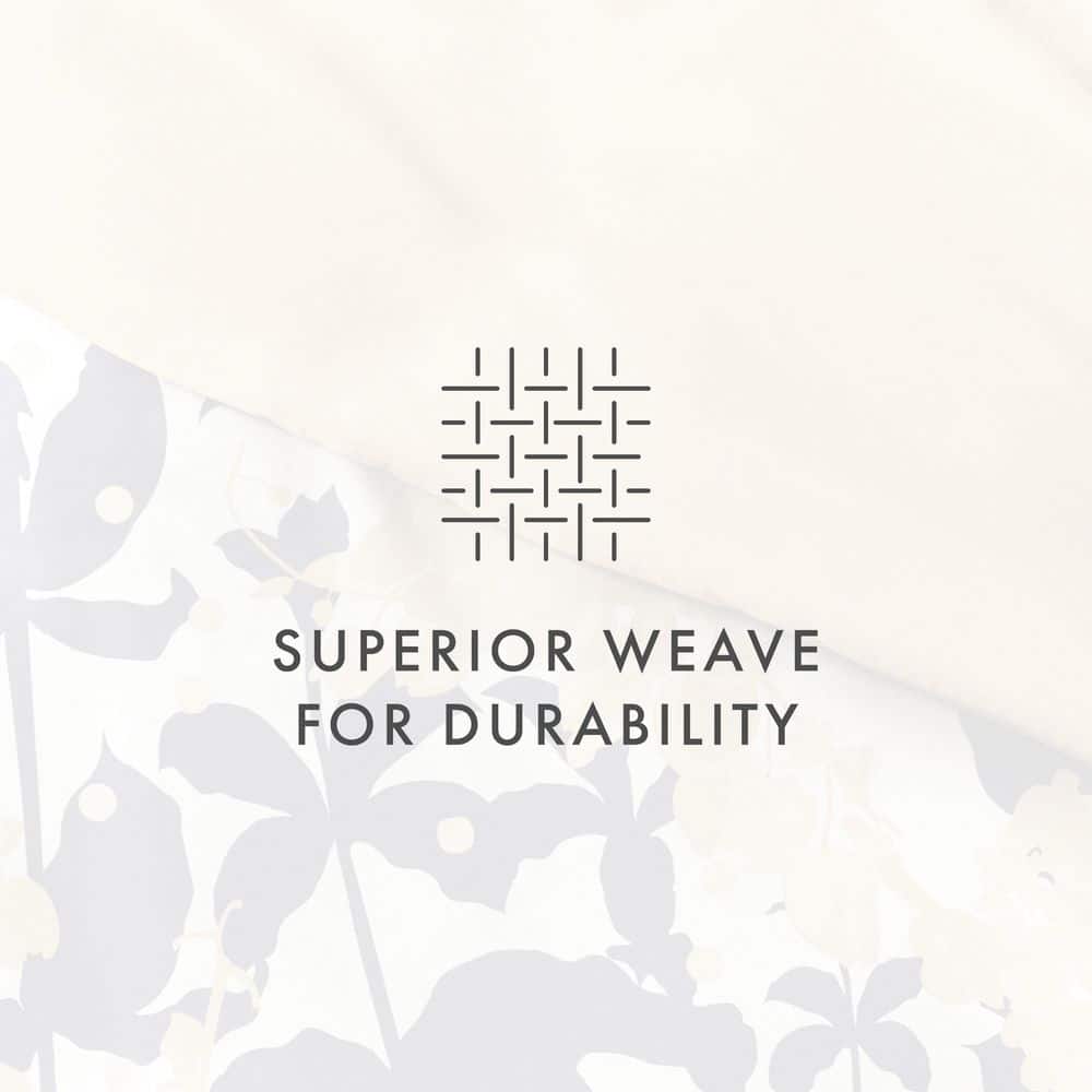 Yellow and Navy Boho Floral King/California King Duvet Cover Set