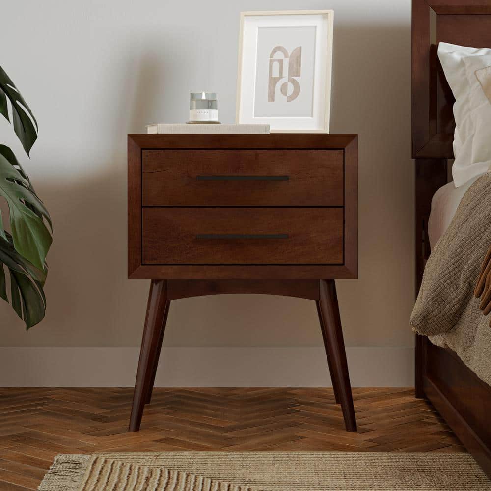 Pasadena Mid Century Modern Light Toffee 2 Drawer Nightstand - thumbnail 8