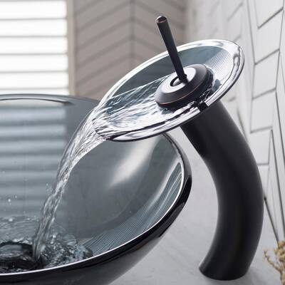 Oil Rubbed Bronze Kraus KEF-14601-PU16ORB Kraus Sonus Single Lever Basin Bathroom Faucet and Pop Up Drain with Overflow 