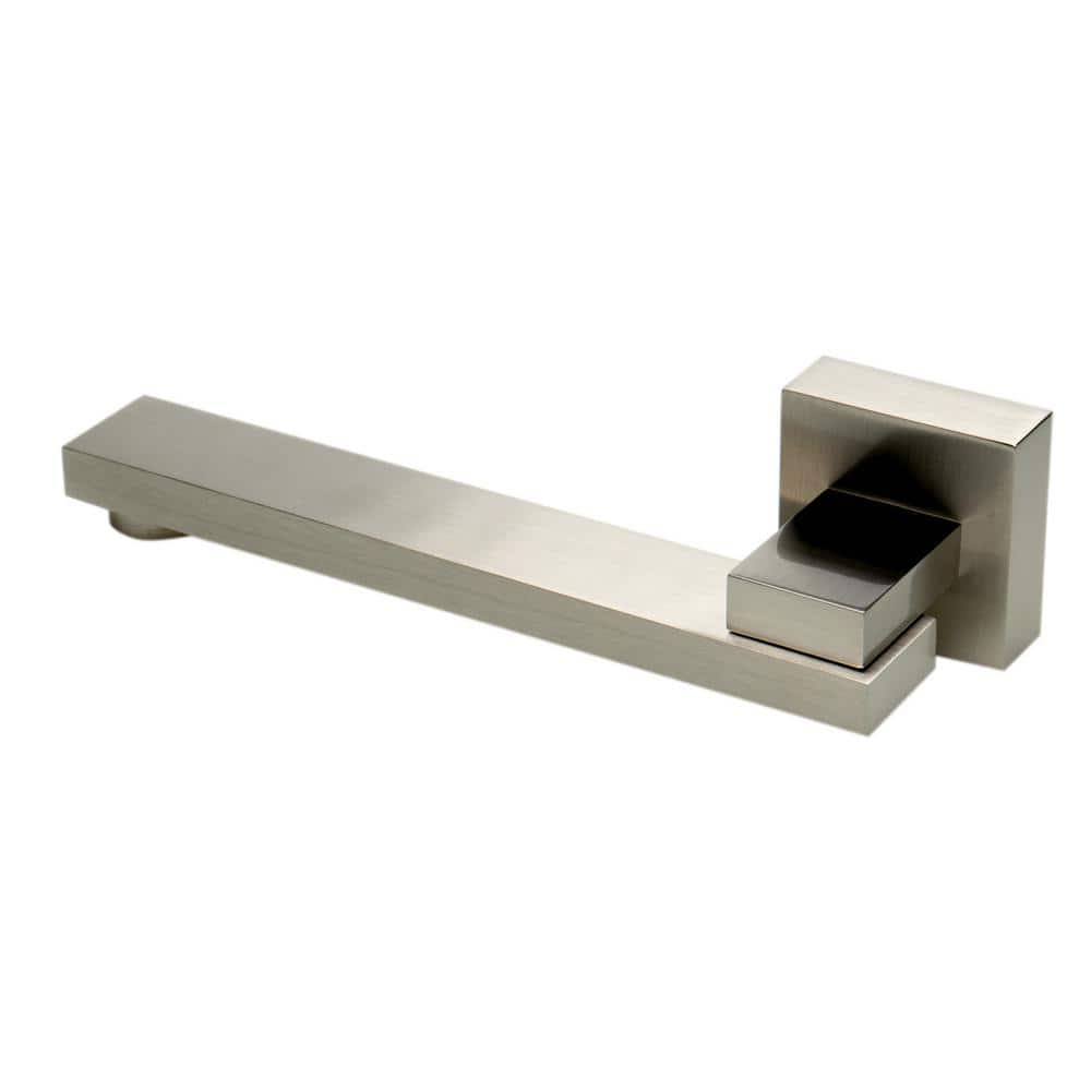 Brushed Nickel Square Folding Wall-Mount Tub Spout