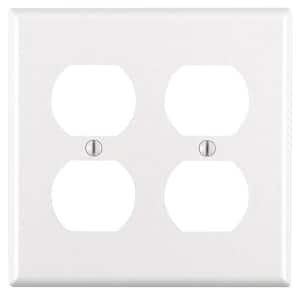 White 2-Gang Duplex Outlet Wall Plate (1-Pack)