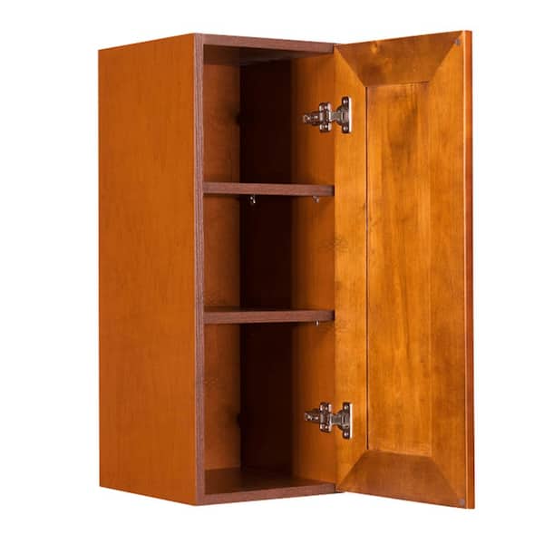 LIFEART CABINETRY Cambridge Assembled 12x36x12 in. Wall Cabinet with 1 Door 2 Shelves in Chestnut