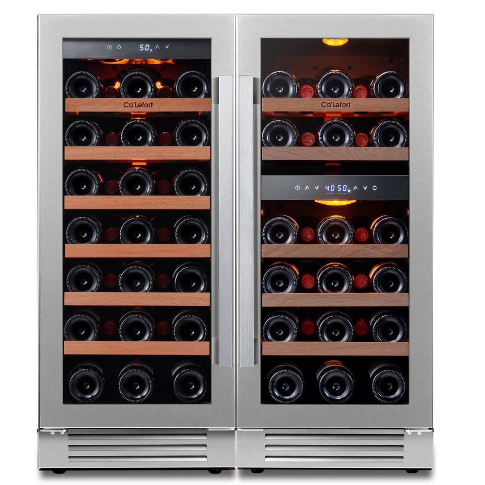 30 in. Triple Zon Built-in /Freestanding Cellar Cooling 61-Bottle Wine Cooler Side-By-Side Fridge in Stainless Steel price history on PriceWatchPro