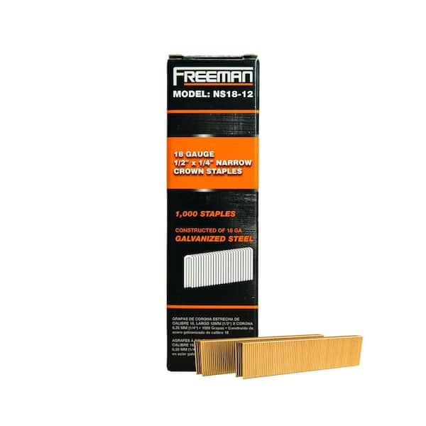 1/2 in. 18-Gauge Glue Collated Narrow Crown Staples (1000 Count)
