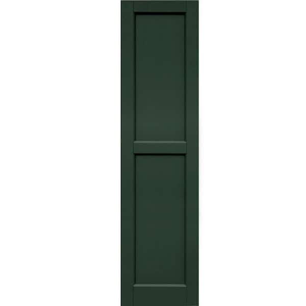 Winworks Wood Composite 15 in. x 59 in. Contemporary Flat Panel Shutters Pair #656 Rookwood Dark Green