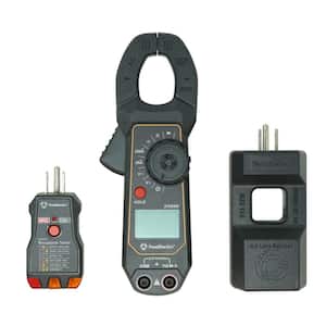 Clamp Meter Kit Consisting of 200 Amp AC Clamp Meter, AC Line Splitter, and 120-Volt AC GFCI Receptacle Tester