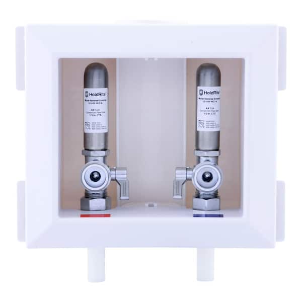 1/2 in. PEX x 3/4 in. Male Hose Thread Washing Machine Outlet Box with Water Hammer Arrestors