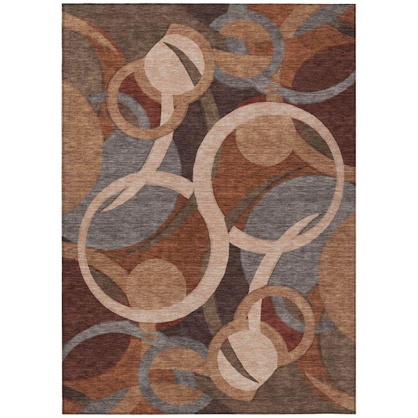 Chantille Machine Washable Indoor/Outdoor Abstract ACN2167 Burgundy 9 ft. x 12 ft. Area Rug