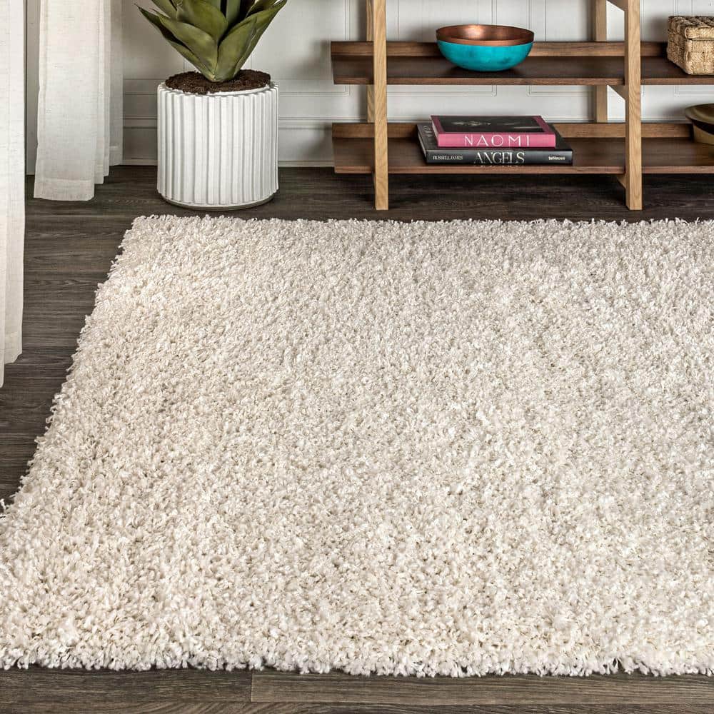 Mercer Ivory Shag Plush 8x10 Area Rug