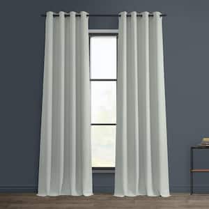 Oyster Faux Linen Grommet Room Darkening Curtain - 50 in. W x 120 in. L (1 Panel)