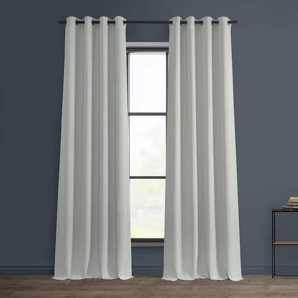 Exclusive Fabrics & Furnishings Oyster Faux Linen Grommet Room Darkening Curtain - 50 in. W x 120 in. L (1 Panel)