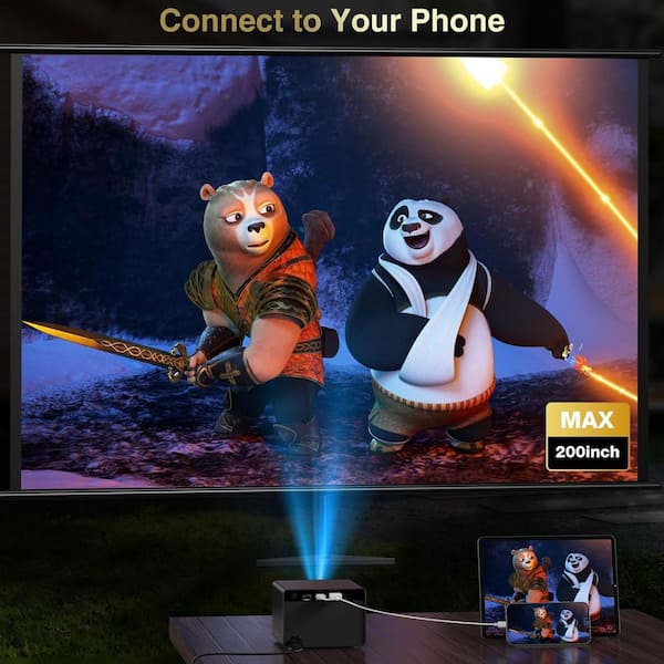 Lukyamzn 1920 x 1080 Full HD Bluetooth Portable Mini Projector