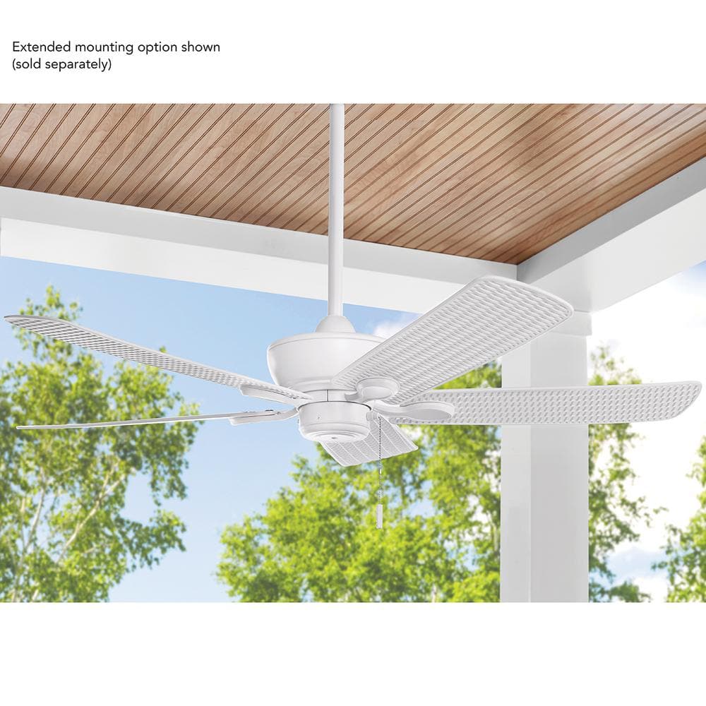 Hampton Bay Staysail 52 in. Indoor/Outdoor Matte White Ceiling Fan