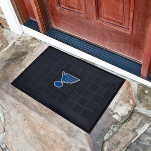 NHL St. Louis Blues Black 1 ft. 7 in. x 2 ft. 6 in. Indoor/Outdoor Vinyl Door Mat