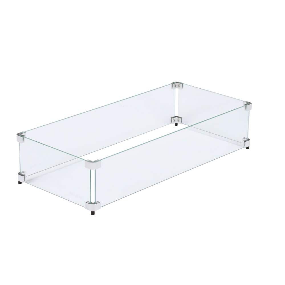 Celestial 29.5" x 13.5" Tempered Glass Fire Pit Wind Guard