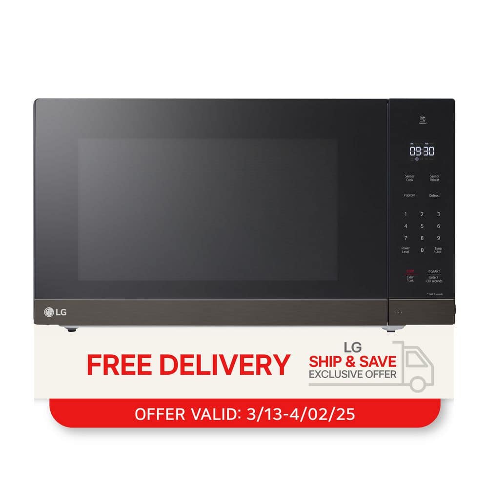 NeoChef 2.0 cu. ft. 1200-Watt Countertop Microwave in Black Stainless Steel with Smart Inverter
