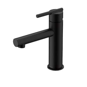 Parma Single Handle Single Hole Bathroom Faucet with Deckplate and Metal Touch Down Drain Included in Satin Black