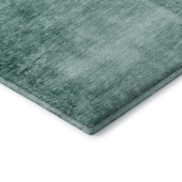 Mayfield Premium Machine Washable Abstract AMF1884 Teal 2 ft. 3 in. x 7 ft. 6 in. Runner Rug