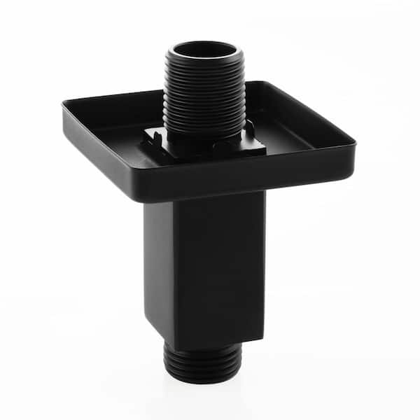 3 in Matte Black Straight Shower Arm with Flange, Ceiling Mount for Rainfall Shower Heads