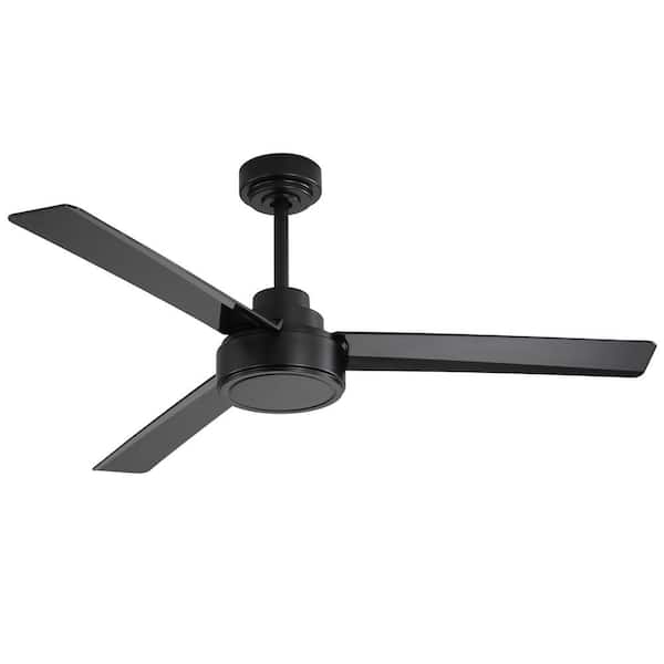 Unbranded 52 in. Indoor/Outdoor Ceiling Fan without Light 3 ABS Blades with Remote Control 6-speed Reversible DC Motor White