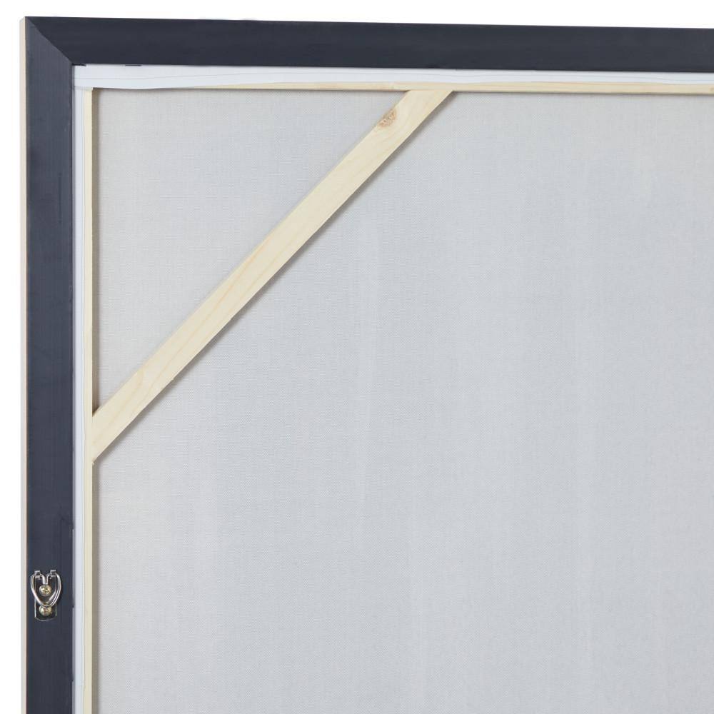 XL Gray and Gold Abstract Canvas Wall Art with Metal Frame